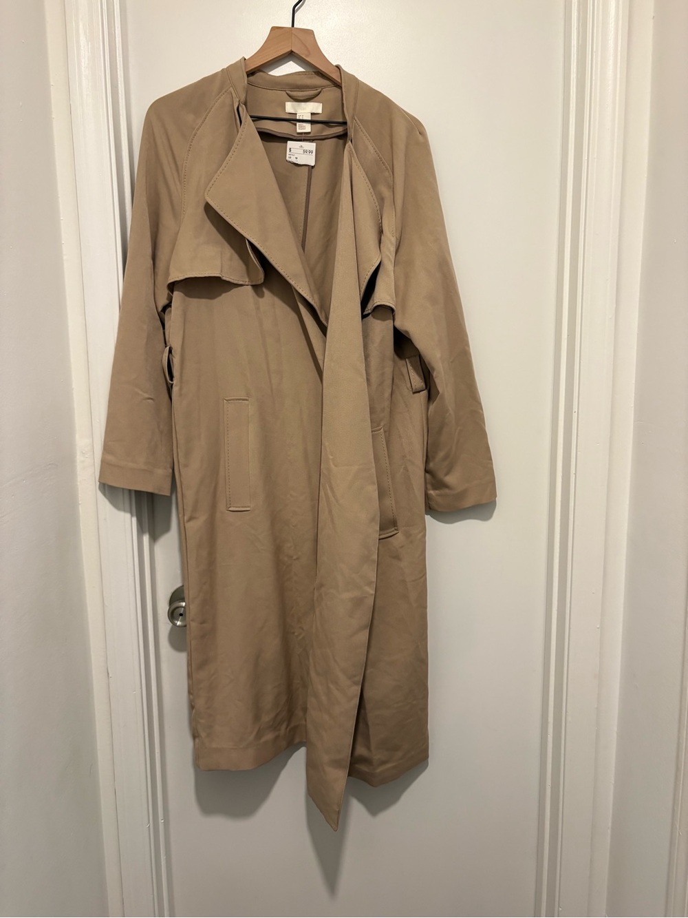H&M Taupe Open-Front Trench Coat